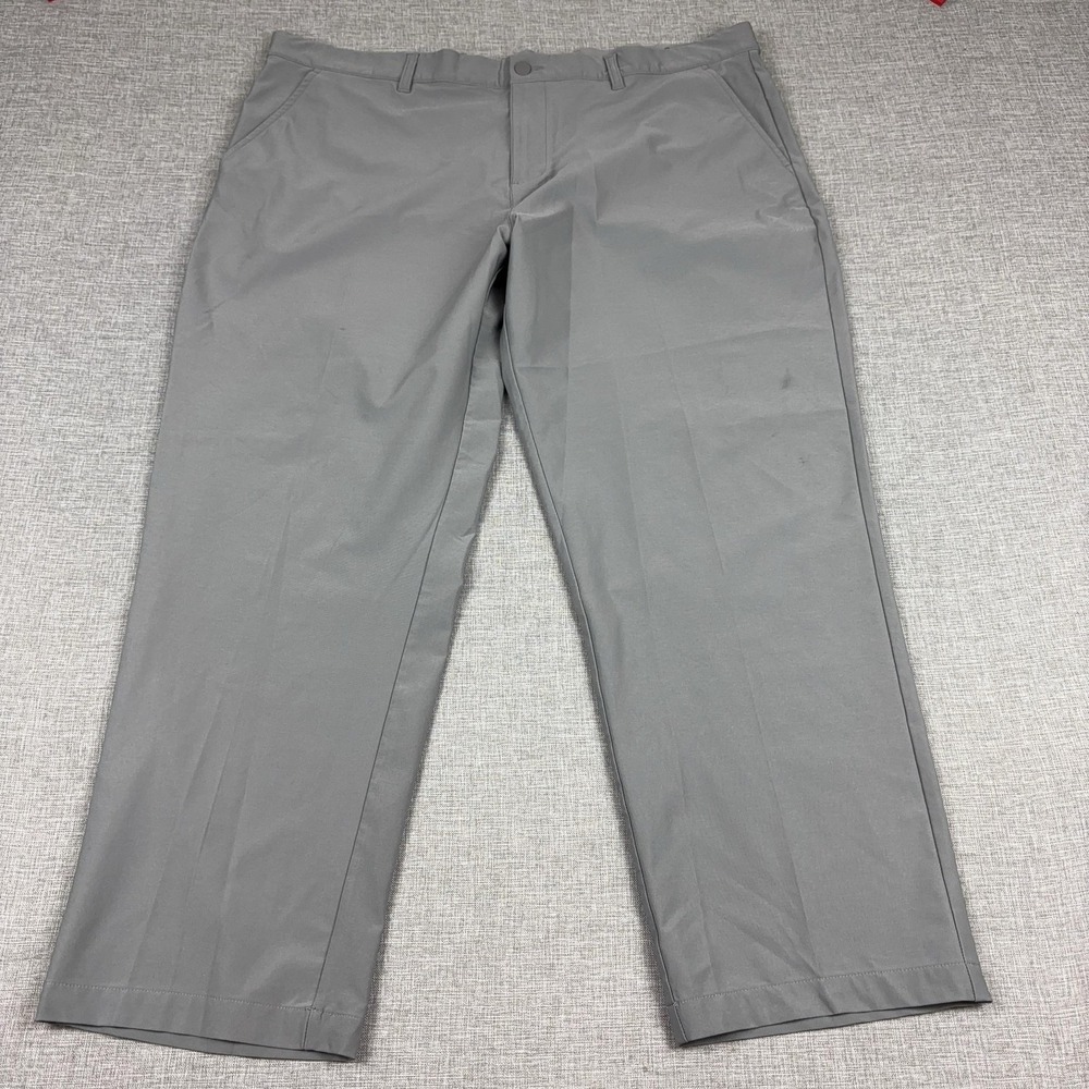Adidas Pants Mens 42x30 Gray Golf Performance Flat‎ Front Polyester Khakis